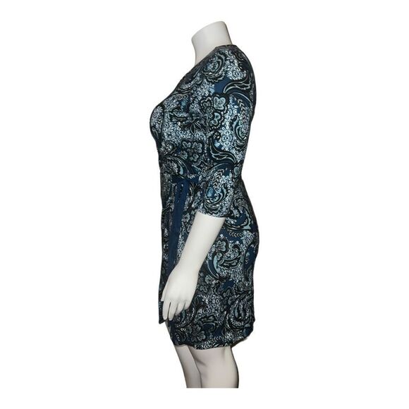 Cato Womens Moroccan Blue Starlight Paisley Wrap Dress Large NWT - Picture 3 of 8